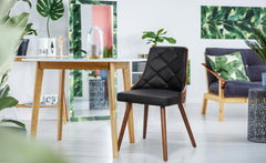 Lot de 2 fauteuils Aimles scandinaves bois noisette et noir