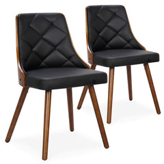 Lot de 2 fauteuils Aimles scandinaves bois noisette et noir