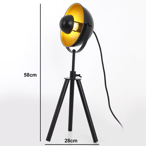 Lampe de table cinéma Loxias Noir et Or