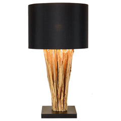 Lampe de table Naturane Noir et Métal Or