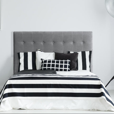 Tête de lit capitonnée 160 cm en velours argent