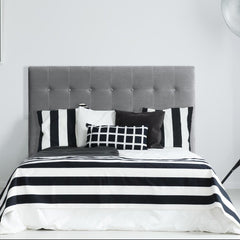 Tête de lit capitonnée 160 cm en velours argent