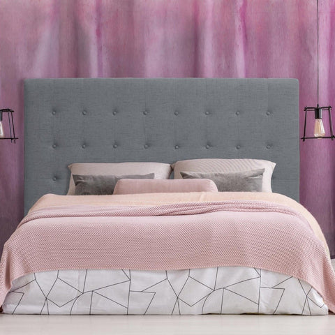 Tête de lit Adelle en tissu gris 180 cm