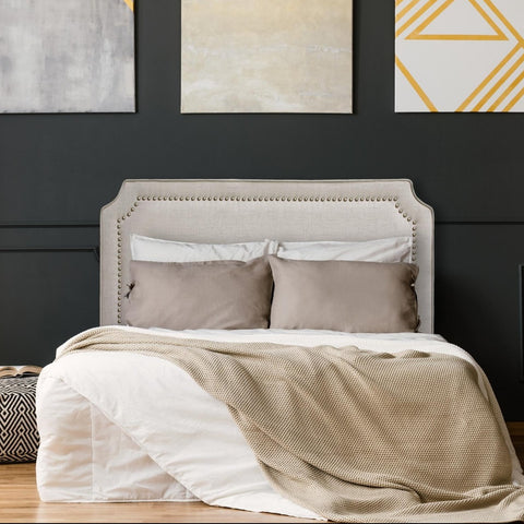 Tête de lit 160 cm en tissu beige