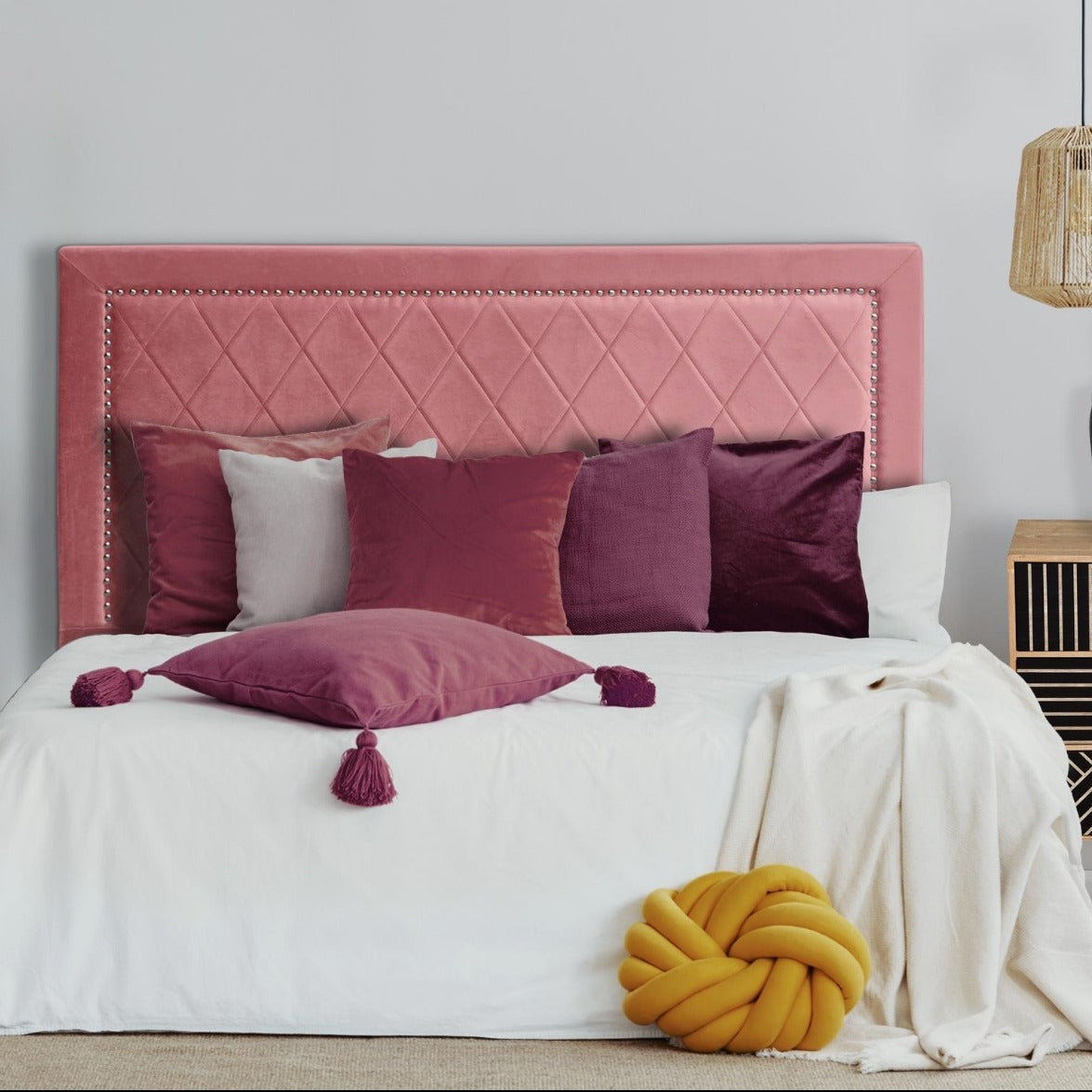 Tête de lit Amoli 140 cm velours rose