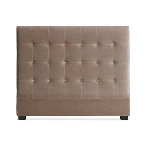 Tête de lit Adelle en velours taupe 140 cm
