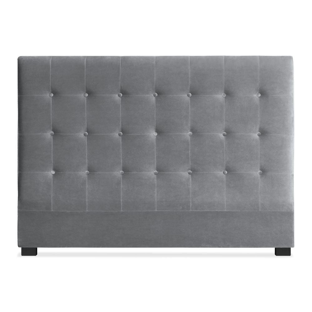 Tête de lit capitonnée pour lit au sommier de taille standard 160cm Luxor velours Argent