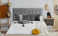 Tête de lit capitonnée 160 cm en velours argent
