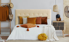 Tête de lit en velours Adelle 160 cm beige