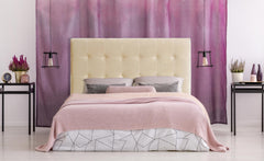 Tête de lit en velours Adelle 160 cm beige