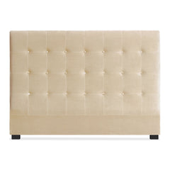 Tête de lit en velours Adelle 160 cm beige