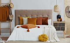 Tête de lit en velours taupe Adelle 180cm