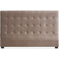 Tête de lit en velours taupe Adelle 180cm