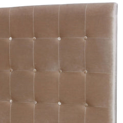 Tête de lit en velours taupe Adelle 180cm