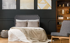 Tête de lit 140 cm en tissu gris