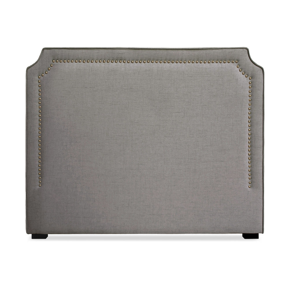 Tête de lit Milana 140cm Tissu Taupe avec clous de tapissier