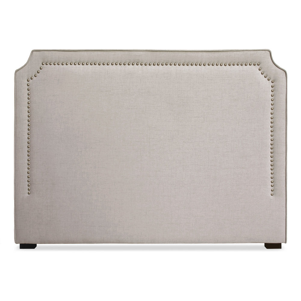 Tête de lit Milana 140cm Tissu Beige avec clous de tapissier