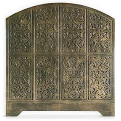 Tête de lit bois sculpté Carrola style oriental 120 cm bronze