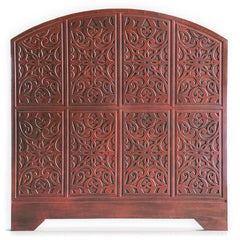Tête de lit en bois sculpté orientale Carrola 120cm finition cuivrée