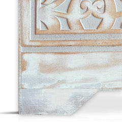 Tête de lit style oriental bois sculpté Linium 120cm Gris patiné