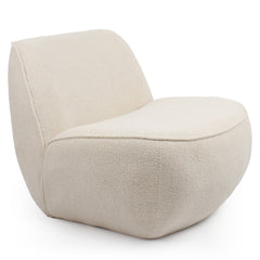 Fauteuil sans accoudoir Bertolis en bouclette beige