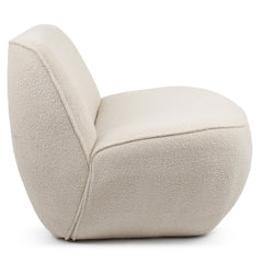 Fauteuil sans accoudoir Bertolis en bouclette beige
