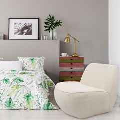 Fauteuil sans accoudoir Bertolis en bouclette beige