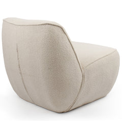 Fauteuil sans accoudoir Bertolis en bouclette beige