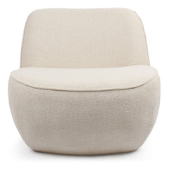 Fauteuil sans accoudoir Bertolis en bouclette beige