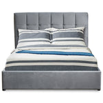 Lit double avec sommier relevable Babrin 160x200cm velours argent