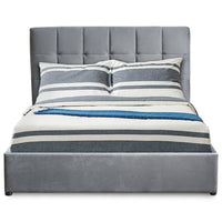Lit double avec sommier relevable Babrin 160x200cm velours argent