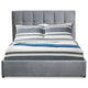 Lit double avec sommier relevable Babrin 160x200cm velours argent