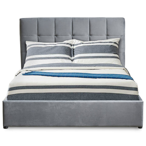 Lit double avec sommier relevable Babrin 160x200cm velours argent