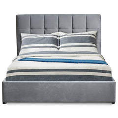 Lit double avec sommier relevable Babrin 180x200 cm velours argent