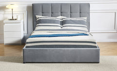 Lit double avec sommier relevable Babrin 180x200 cm velours argent