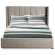 Lit double avec sommier relevable Baccar 140x190cm velours taupe