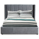 Lit double Baccar avec sommier relevable en velours gris 140x190 cm