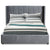 Lit double avec sommier relevable 180x200 cm en velours gris