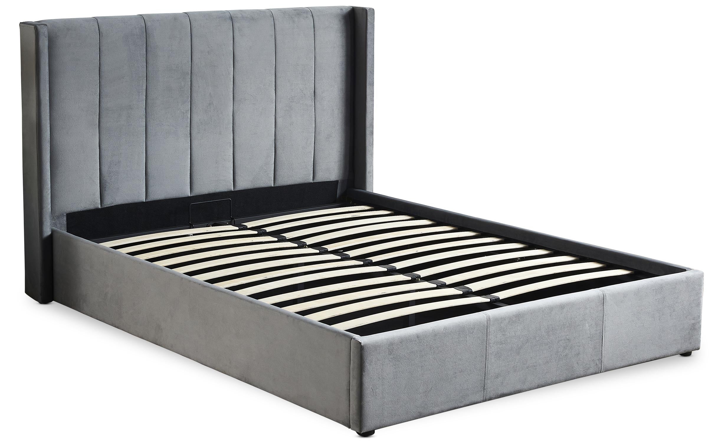 Lit double Magorial avec sommier relevable 180x200cm Velours Gris