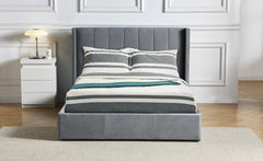 Lit double Magorial avec sommier relevable 180x200cm Velours Gris