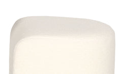 Table basse avec 2 poufs Livaretti Bois foncé et Tissu bouclette Crème