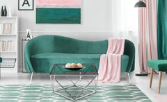 Table basse en verre transparent et pieds argent Assila