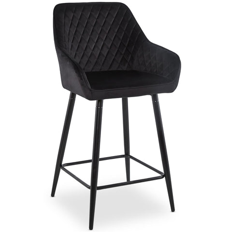 Lot de 2 chaises de bar en velours Ayda noir