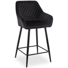 Lot de 2 chaises de bar en velours Ayda noir