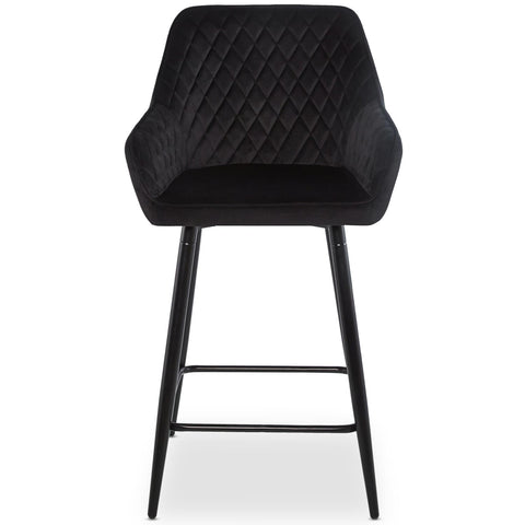 Lot de 2 chaises de bar en velours Ayda noir