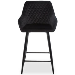 Lot de 2 chaises de bar en velours Ayda noir