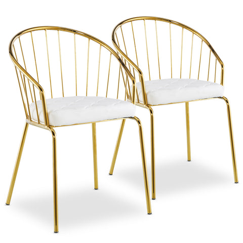 Lote de 2 sillones Baban de cuero sintético blanco