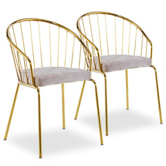 Lot de 2 fauteuils Baban en velours taupe