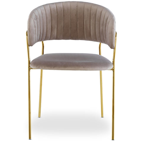 Lot de 4 chaises en velours taupe Azia