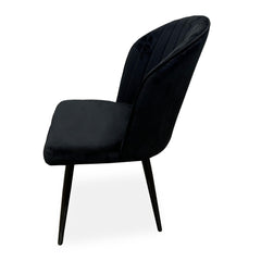 Lot de 2 chaises matelassées coutures verticales Louvenda Velours Noir